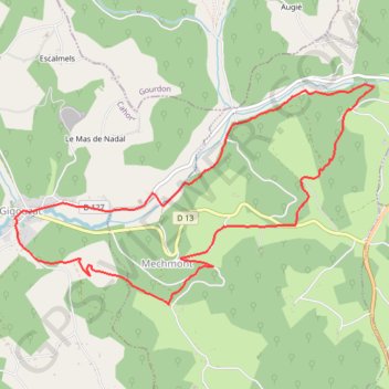 Itinéraire Gigouzac-Mechmont, distance, dénivelé, altitude, carte, profil, trace GPS