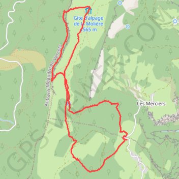 Itinéraire Aigaux-Refuge-Molière, distance, dénivelé, altitude, carte, profil, trace GPS