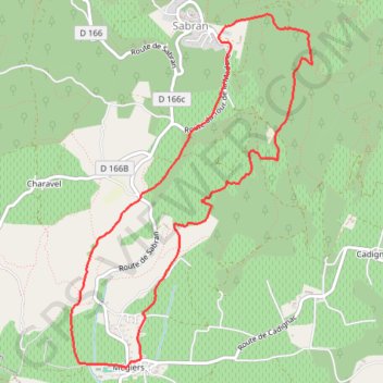 Itinéraire Megier - Sabran, distance, dénivelé, altitude, carte, profil, trace GPS