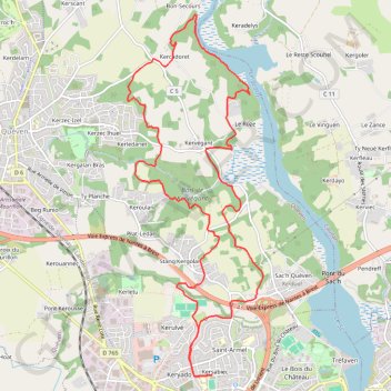 Itinéraire Trail du Triskell, distance, dénivelé, altitude, carte, profil, trace GPS