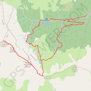Itinéraire Le Pic des Trois Seigneurs par l'étang bleu, distance, dénivelé, altitude, carte, profil, trace GPS