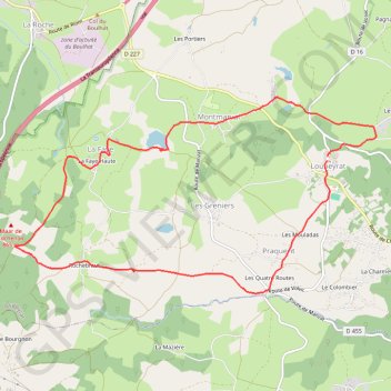 Itinéraire Loubeyrat, distance, dénivelé, altitude, carte, profil, trace GPS