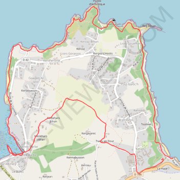 Itinéraire Rando Saint Efflam, distance, dénivelé, altitude, carte, profil, trace GPS