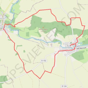 Itinéraire Autour du Prieuré d'Authie, distance, dénivelé, altitude, carte, profil, trace GPS