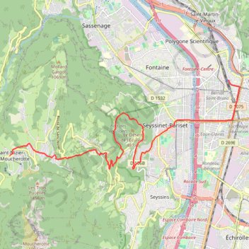 Itinéraire Grande Traversée des PréAlpes : Grenoble - Saint-Nizier-du-Moucherotte, distance, dénivelé, altitude, carte, profil, trace GPS