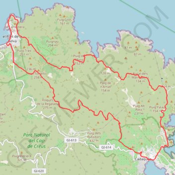 Itinéraire port de la selva-cadaques-port de la selva (all mountain - e..., distance, dénivelé, altitude, carte, profil, trace GPS