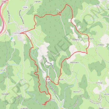 Itinéraire Le Bois des Côtes, les Gorges de Corbillon et le Château d'Urfé - Champoly, distance, dénivelé, altitude, carte, profil, trace GPS