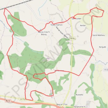 Itinéraire Saint Carré (Lanvellec), distance, dénivelé, altitude, carte, profil, trace GPS