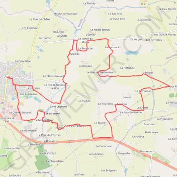 Itinéraire Pleumeleuc, distance, dénivelé, altitude, carte, profil, trace GPS