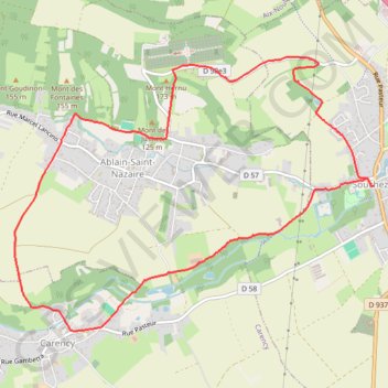 Itinéraire Souchez Lorette Carency, distance, dénivelé, altitude, carte, profil, trace GPS