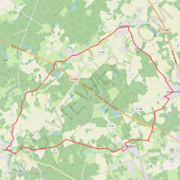 Itinéraire Semblançay, Le Serrain, Pernay, St-Roch, Charentilly, distance, dénivelé, altitude, carte, profil, trace GPS