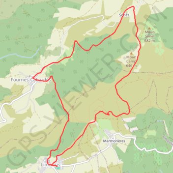 Itinéraire Balade au-dessus de Limousis, distance, dénivelé, altitude, carte, profil, trace GPS