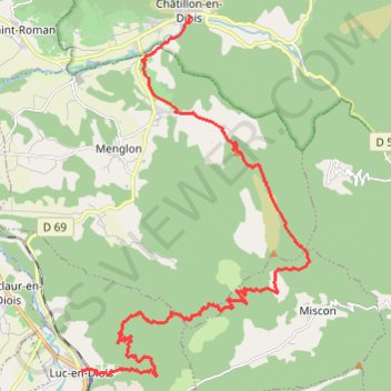 Itinéraire Grande Traversée des PréAlpes : Châtillon-en-Diois - Luc-en-Diois, distance, dénivelé, altitude, carte, profil, trace GPS