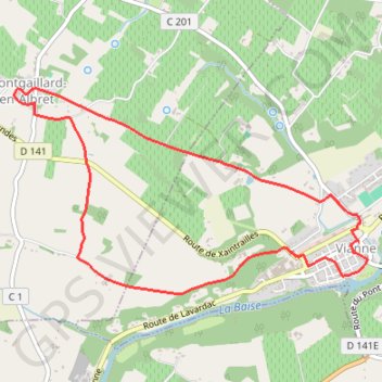 Itinéraire Vianne, une bastide-sur-la Baïse - Pays d'Albret, distance, dénivelé, altitude, carte, profil, trace GPS