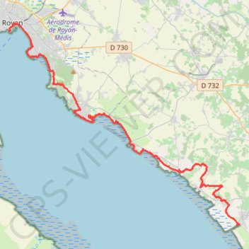Itinéraire L'estuaire de la Gironde à vélo : Royan / Talmont-sur-Gironde / Mortagne-sur-Gironde, distance, dénivelé, altitude, carte, profil, trace GPS
