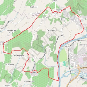 Itinéraire TROIS-PALIS-CB, distance, dénivelé, altitude, carte, profil, trace GPS