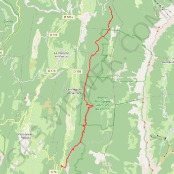 Itinéraire Rousset - Roybon, distance, dénivelé, altitude, carte, profil, trace GPS