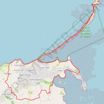 Itinéraire Le Sillon de Talbert, distance, dénivelé, altitude, carte, profil, trace GPS