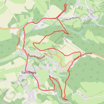 Itinéraire Ferrières - 4190 - Province de Liège - Belgique, distance, dénivelé, altitude, carte, profil, trace GPS