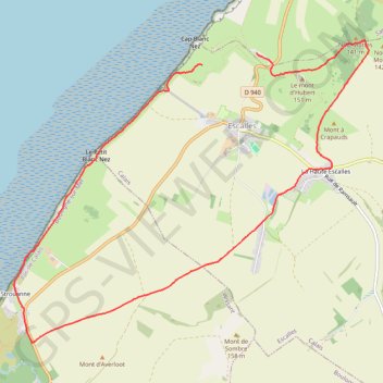 Itinéraire Tour mont d'Hubert tape cul Blanc nez, distance, dénivelé, altitude, carte, profil, trace GPS