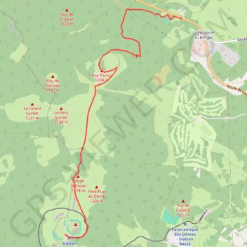 Itinéraire Puy de Dôme et Puy Pariou, distance, dénivelé, altitude, carte, profil, trace GPS