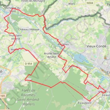 Itinéraire La vallée de l’Escaut, distance, dénivelé, altitude, carte, profil, trace GPS