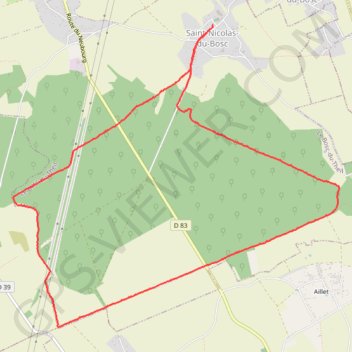 Itinéraire Randonnée Saint Nicolas du Bosc, distance, dénivelé, altitude, carte, profil, trace GPS