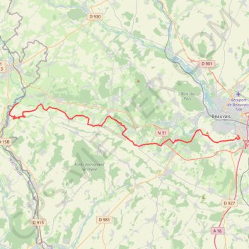 Itinéraire Beauvais - Bretel, distance, dénivelé, altitude, carte, profil, trace GPS