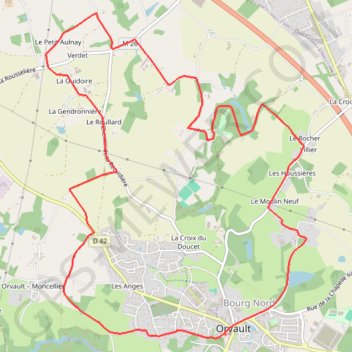 Itinéraire Circuit les Hauts d'Orvault, distance, dénivelé, altitude, carte, profil, trace GPS
