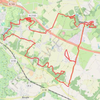 Itinéraire Les bois de Malville, distance, dénivelé, altitude, carte, profil, trace GPS