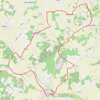 Itinéraire Rouillac : boucle locale 27 - boucle B, distance, dénivelé, altitude, carte, profil, trace GPS