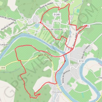 Itinéraire Caillac - Mader, distance, dénivelé, altitude, carte, profil, trace GPS