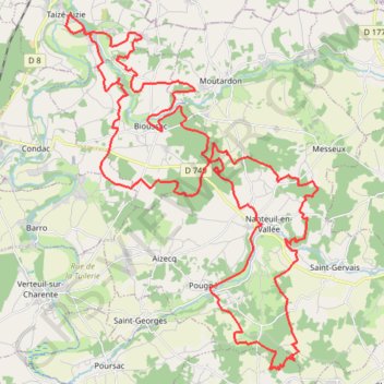 Itinéraire Taizé Aizie, distance, dénivelé, altitude, carte, profil, trace GPS