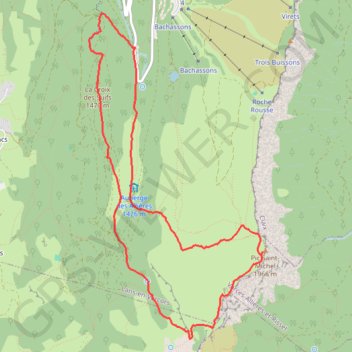 Itinéraire Le Pic Saint-Michel par la Croix des Suifs depuis le Parking des Barnets, distance, dénivelé, altitude, carte, profil, trace GPS