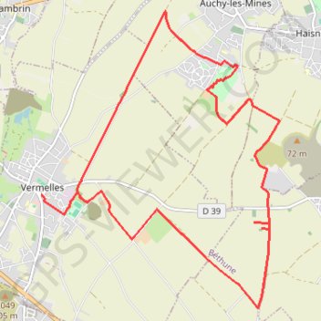 Itinéraire Autour de Vermellles, distance, dénivelé, altitude, carte, profil, trace GPS