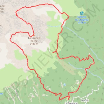Itinéraire La Grande Roche en boucle depuis la Traverse (Belledonne), distance, dénivelé, altitude, carte, profil, trace GPS