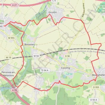 Itinéraire Six villages du Mélantois, distance, dénivelé, altitude, carte, profil, trace GPS