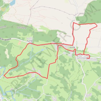 Itinéraire Belbèze-pedegas d'en bas - furne - estourelle, distance, dénivelé, altitude, carte, profil, trace GPS