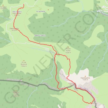 Itinéraire Pic d'orhy par le chemin des palombières et par les crêtes, distance, dénivelé, altitude, carte, profil, trace GPS