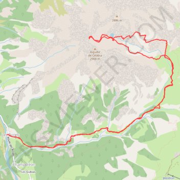 Itinéraire Lac et aiguille de Cedera, distance, dénivelé, altitude, carte, profil, trace GPS