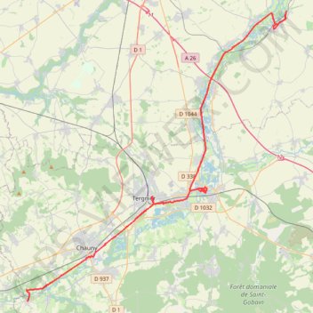 Itinéraire VV_Carnet_03_Lucy-Quierzy, distance, dénivelé, altitude, carte, profil, trace GPS