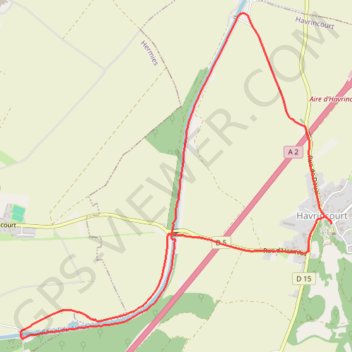 Itinéraire Havrincourt le long du Canal du Nord, distance, dénivelé, altitude, carte, profil, trace GPS