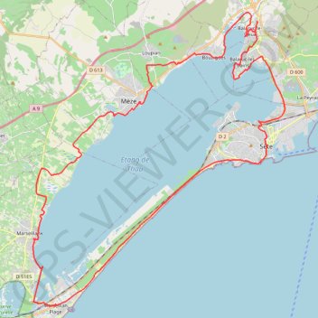 Itinéraire Tour Étang du Thau - Balaruc-le-Vieux, distance, dénivelé, altitude, carte, profil, trace GPS