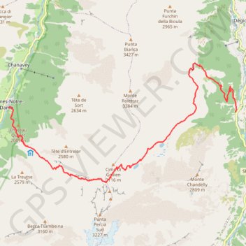 Itinéraire Rhêmes-Notre-Dame - Eau rousse, distance, dénivelé, altitude, carte, profil, trace GPS
