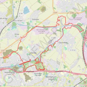 Itinéraire Rando de la Saint-Valentin, Annay-sous-Lens, distance, dénivelé, altitude, carte, profil, trace GPS