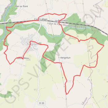 Itinéraire Trégrom, distance, dénivelé, altitude, carte, profil, trace GPS