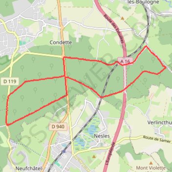 Itinéraire Routes forestières - Neufchatel - Hardelot, distance, dénivelé, altitude, carte, profil, trace GPS
