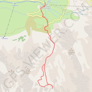 Itinéraire Crête de la Pègue depuis Super-Barèges, distance, dénivelé, altitude, carte, profil, trace GPS