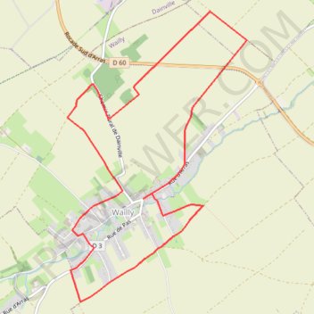 Itinéraire Chemin du Belloy - Wailly, distance, dénivelé, altitude, carte, profil, trace GPS