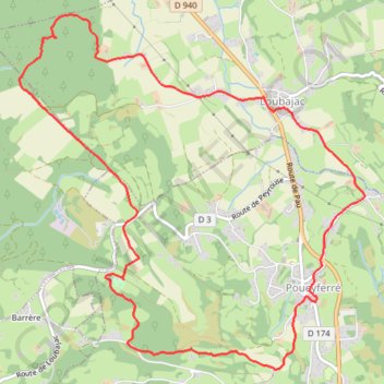 Itinéraire "LE MOURLE" commune de Poueyferré (65), distance, dénivelé, altitude, carte, profil, trace GPS